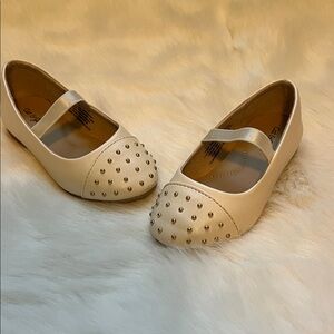 Cat & Jack Cream Dress Shoes with Silver Studs